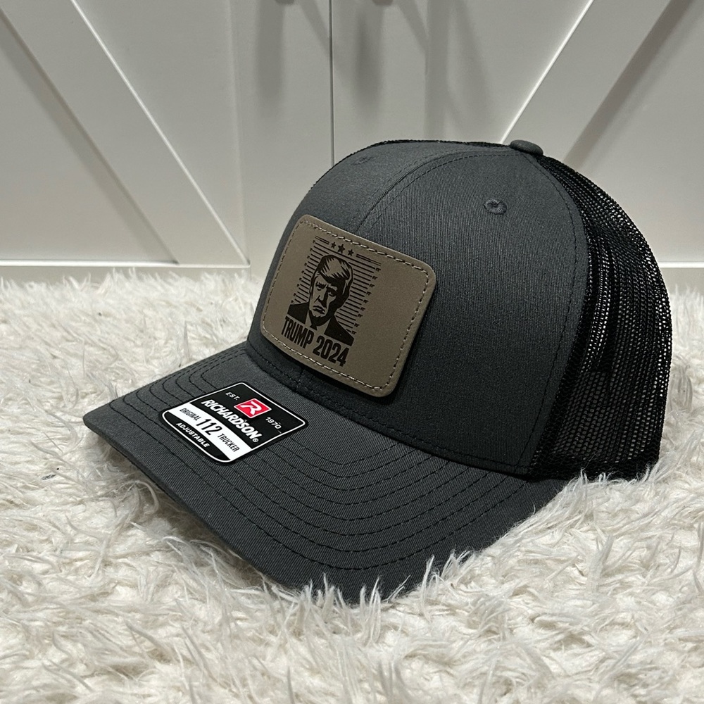 Trucker SnapBack Richardson 112 hat TRUMP mugshot